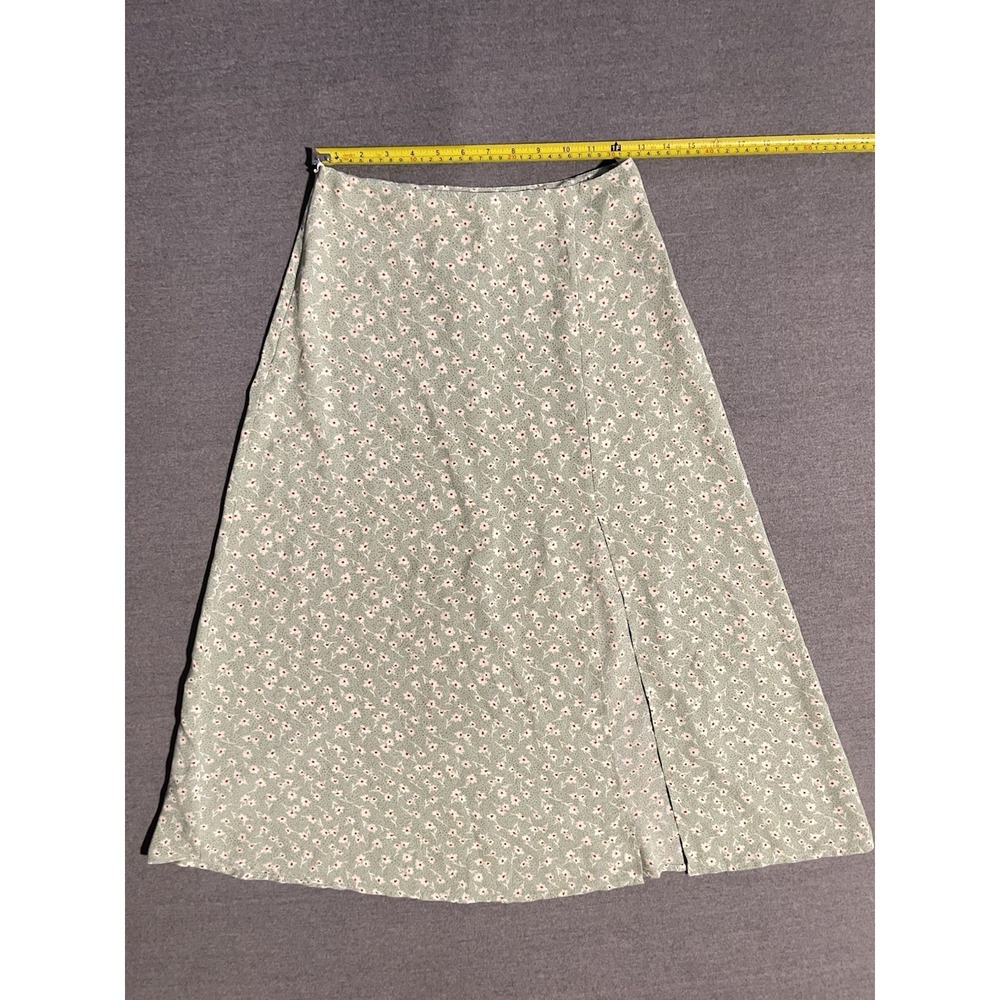 SHEIN Sage Green Floral Midi Skirt Size Small Cottagecore Spring